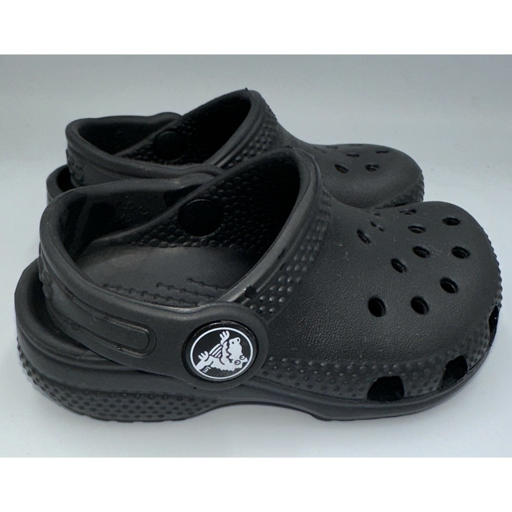 CROCS Kids Classic Black Slippers